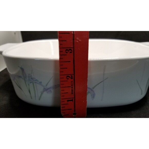 Corning Ware Shadow Iris pattern Casserole dish 2 qt w/ lid vintage rare pattern - Picture 8 of 12